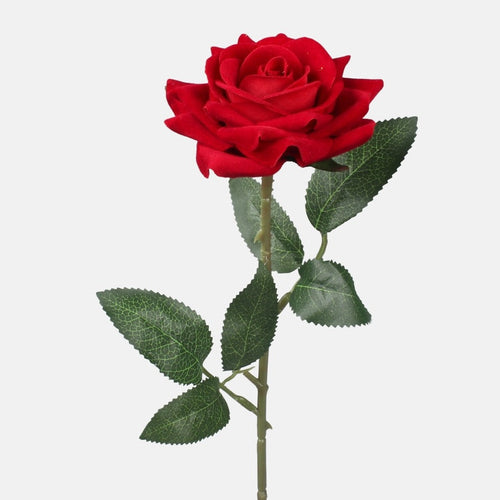 50cm Single Stem Red Rose - Artificial Flower Valentines Day