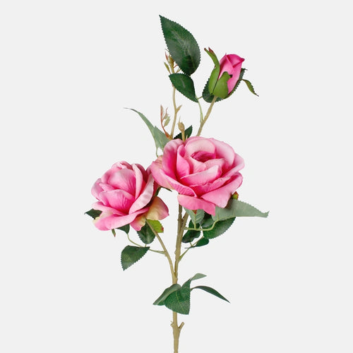 82cm Pink Spray Rose Single Stem - Artificial Flower