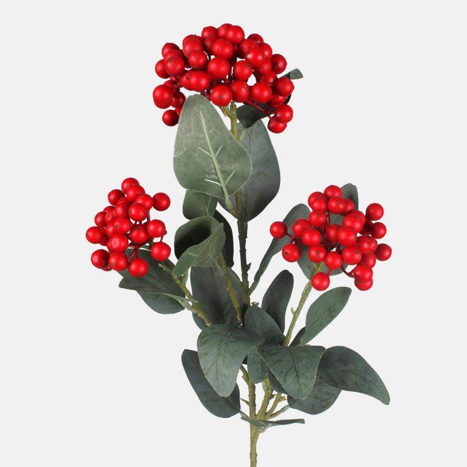 65cm Artificial Red Berry Spray Single Stem