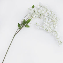 Load image into Gallery viewer, 100cm White Trailing Wisteria - Artificial Single Stem
