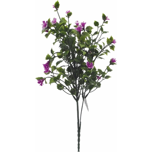 37cm Plastic Filler Foliage Bush With Purple Flowers