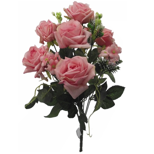 50cm Large Rosebud and Berry Bush Bundle Dark Pink - Artificial Flower