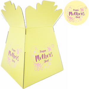 30 x Happy Mothers Day Yellow Living Vase - Aqua Box