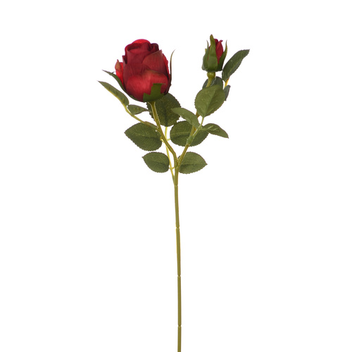 36cm Sweet Dark Red Rose - Single Stem Artificial Flower