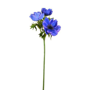 46cm Blue Single Stem Anemone - Artificial Flower Christmas