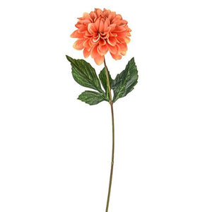 46cm Single Stem Fiesta Dahlia Orange - Artificial Flower