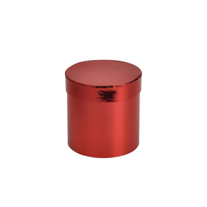 14cm x 13cm Small Hat Box - Metallic Red