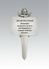 Load image into Gallery viewer, Silver Black Cherub Angel Memorial Stake - Remembrance Graveside Plaque Tribute