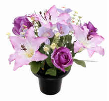 Load image into Gallery viewer, Lily Rose Alstro - Artificial Flower Grave Crem Pot
