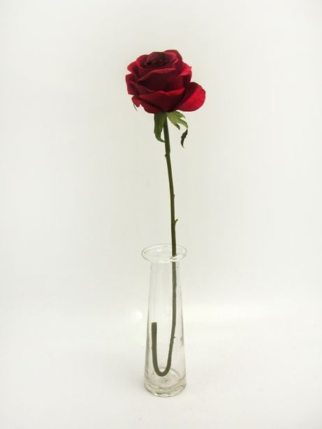 65cm Quality Red Rose - Silk Artificial Single Stem Valentines