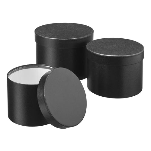 Set of 3 - Oasis Round Black Hat Box Boxes - Christmas Florist Home Gift Decoration