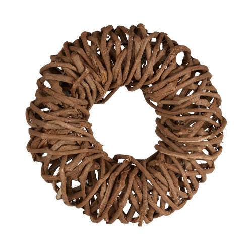 27cm Natural Woven Rattan Wicker Wreath Ring - Artificial Flower