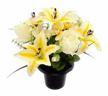 Load image into Gallery viewer, Lily Rose Alstro - Artificial Flower Grave Crem Pot