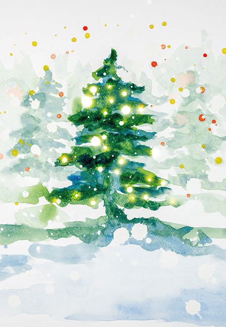 25 x Oasis Merry Christmas Tree Folding Card