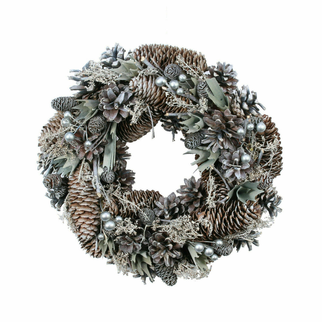Christmas Artificial Door Wreath Memorial Spruce Natural Cones Berries Xmas