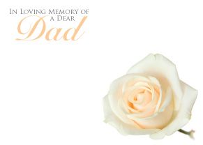 1 x Pack Large In Loving Memory of a Dear Dad Card - Funeral / Memorial Cream Rose Floral Design