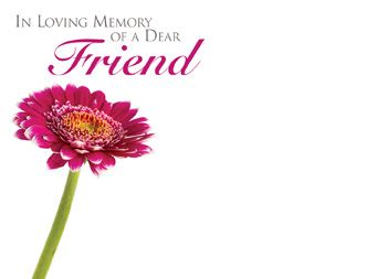 1 x Pack Large In Loving Memory of a Dear Friend Card - Funeral / Memo ...