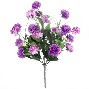 44cm Chrysanthemum Bush Lilac and Purple - Artificial Flower