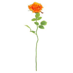 68cm Orange Elegance Rose - Artificial Single Stem