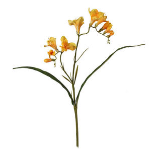 56cm Artificial Flower Yellow Freesia Single Stem