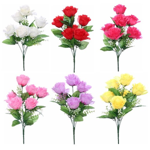 40 cm Assorted Rose Bush 6 Heads