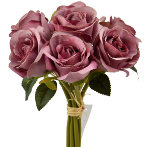 31cm Large Open Rose Bundle (7 Heads) Mauve