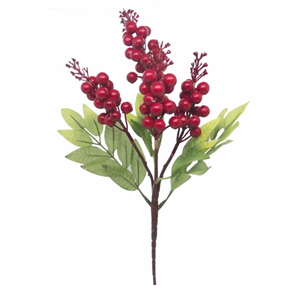 38cm Red Berry Bush - Christmas Artificial