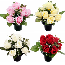 Load image into Gallery viewer, Rosebud and Ivy - Artificial Flower Grave Crem Pot