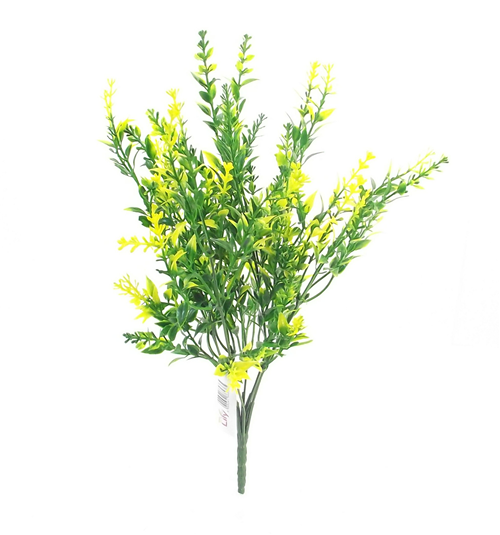 33cm Plastic Astilbe Bush Green Yellow - Artificial Flower