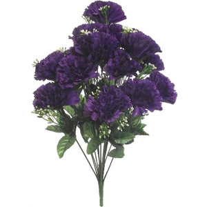 46cm Large Purple Carnation and Gyp Bush Bunch (18 heads)