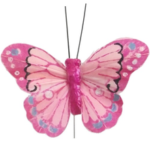 Load image into Gallery viewer, Multi Coloured Feather Butterfly Butterflies (12 Pack)