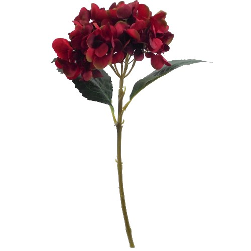 46cm Burgundy Single Stem Hydrangea - Christmas Artificial