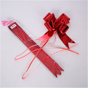 Pack of 10 x 50mm Metallic Red Pull Bows