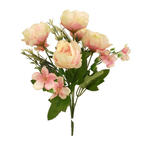 31cm Peony, Hydrangea Bush Peach/Pink - Artificial