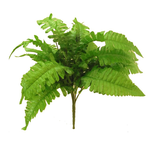 30cm Small Boston Leafy Fern Bush Green - Artificial Greenery
