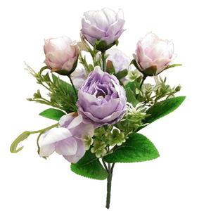 31cm Peony and Hydrangea Bush Lavender - Artificial