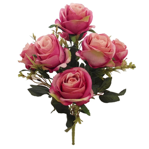 40cm Dark Pink Rose Bush