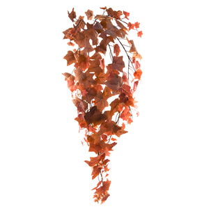 82cm Large Flocked Autumn Ivy Trail Red/Brown