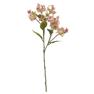 62cm Autumn Pink Dry Wild Hydrangea Spray - Artificial Flower