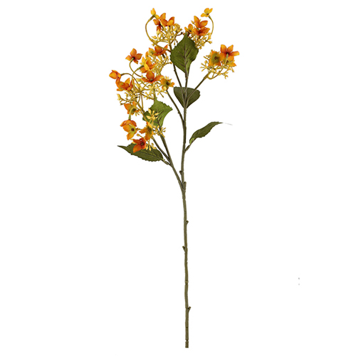 62cm Autumn Orange Dry Wild Hydrangea Spray - Artificial Flower
