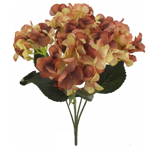 45cm Artificial Hydrangea Bush Cream Brown - Wedding Flower Bunch