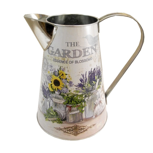 21 cm Metal Round Jug with Handle Sunflower Design