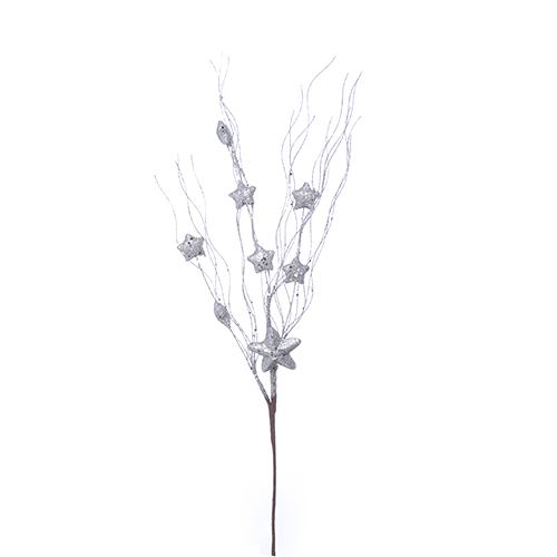 65cm Artificial Glittered Star Spray Silver - Christmas Decoration  (XB34)