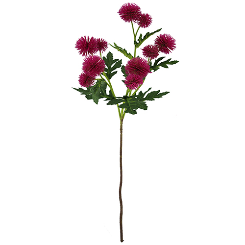 56cm Dark Pink Beauty Pompom Dahlia Spray - Artificial Flower