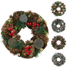Load image into Gallery viewer, Christmas Artificial Door Wreath Memorial Spruce Natural Cones Berries Xmas