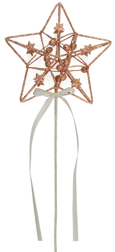 Rose Gold Glitter Star 40cm - Wedding Bridesmaid Flower Wand
