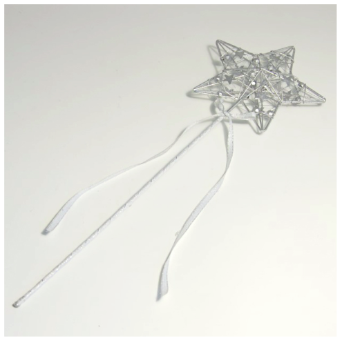 Silver Glitter Star 40cm - Wedding Bridesmaid Flower Wand