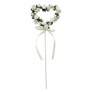 Ivory Wedding Bridesmaid Polyfoam Rose Flower Wand 43cm