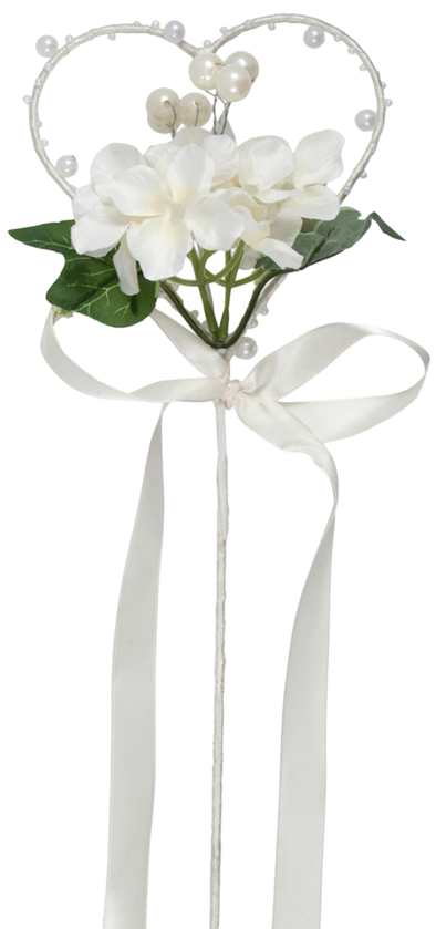 White / Ivory Hydrangea 42cm - Wedding Bridesmaid Flower Wand