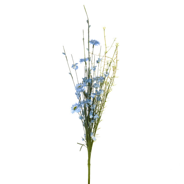 Artificial Wild Flower Spray Blue 58 cm